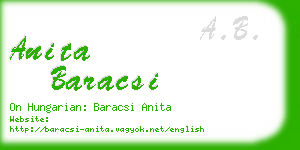anita baracsi business card